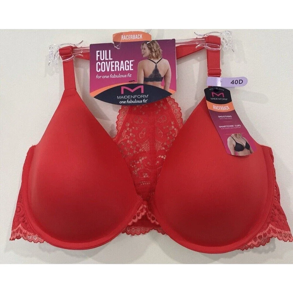 Maidenform Racerback Full Coverage Bra Underwire Style 07112 Pink Size 40D NWT